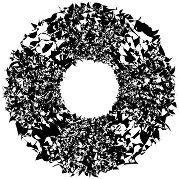 Abstract black and white element with distortion. Geometric shape Illustrazione stock