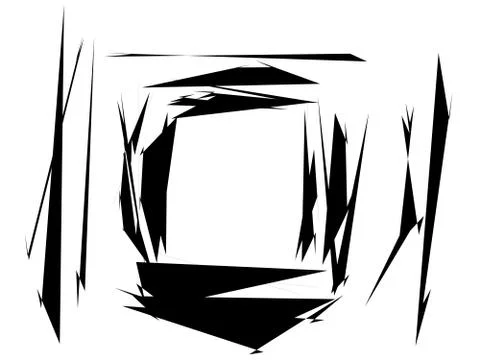 Abstract black and white element with distortion. Geometric shape Stockillustratie