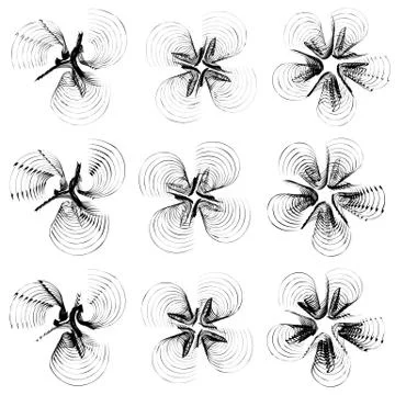 Abstract black and white element with distortion. Geometric shape Stockillustratie