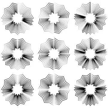 Abstract black and white element with distortion. Geometric shape Stockillustratie