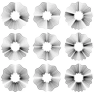 Abstract black and white element with distortion. Geometric shape Stockillustratie