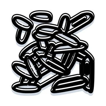 Abstract black and white entangled linework pattern Stock Illustration