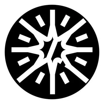 Abstract black and white explosion bursting energy symbol Stock Illustration