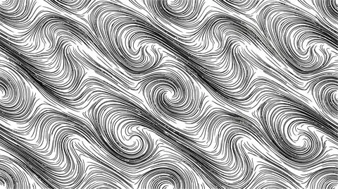 Abstract black and white flowing lines seamless pattern for modern graphic .. Stock Illustration