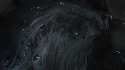 Abstract Black and White Fluid Acrylic Pouring Painting Stock-Footage 299249261