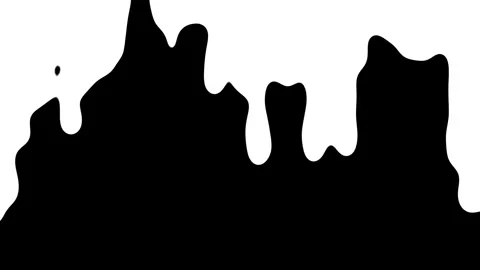 Abstract black and white fluid shapes transition smoothly, showcasing dynamic Stock Footage 318977160