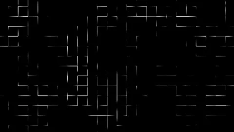 Abstract Black And White Geometric Shapes On A Digital Canvas Stock Footage 313993680