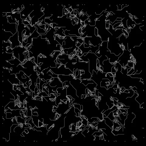 Abstract Black and White Geometric Circuit Design with Angular Lines Stock Footage 341374365