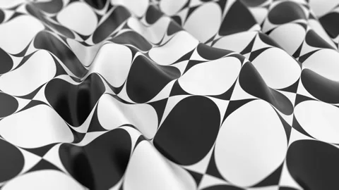 Abstract Black and White Geometric Shapes with 3D Wave Effect Video stock 341926140