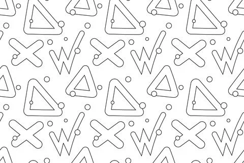 Abstract Black and White Geometric Pattern for Coloring Stock Illustration