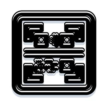 Abstract black and white geometric graphic design icon Stock Illustration