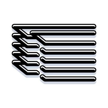 Abstract black and white geometric lines creating movement Illustrazione stock