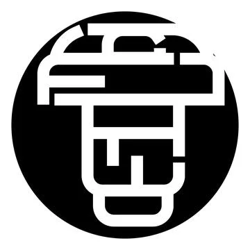 Abstract black and white geometric lines forming object icon Stock Illustration