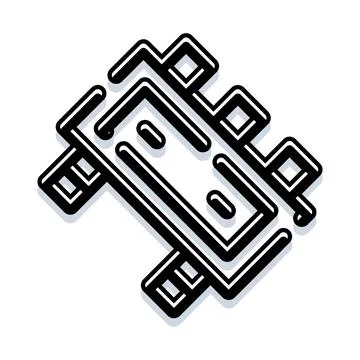 Abstract black and white geometric pattern icon design Stock Illustration