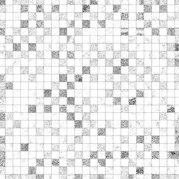 Abstract black and white grid with grainy texture Stock Illustration