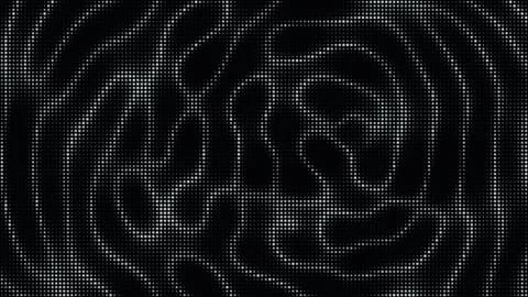 Abstract black and white halftone dot pattern with wavy ripples Stock Footage 335875484