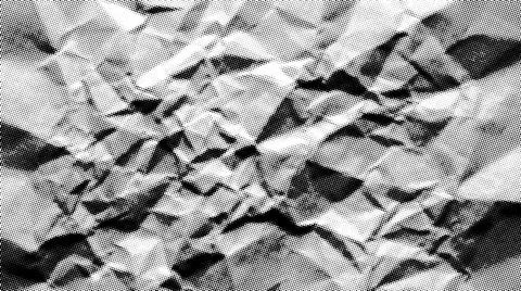 Abstract Black and White Halftone Crumpled Paper Texture Background Vector Stock Illustration