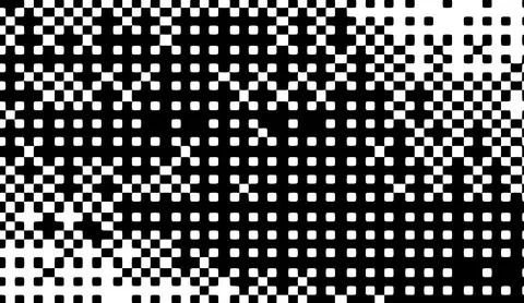 Abstract black and white halftone pattern design with monochrome pixel dots and Stock Illustration