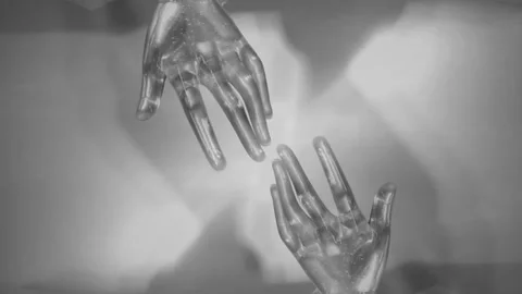 Abstract Black and White Hand Movements &amp; Light Stock Footage 304467285