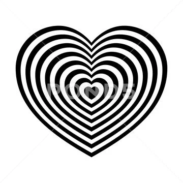 Abstract black and white heart. Stock Illustration
