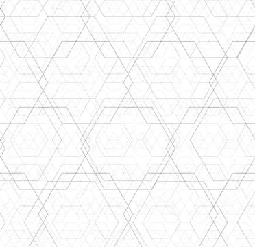 Abstract black and white hexagon outline overlap grid pattern vector Illustrazione stock