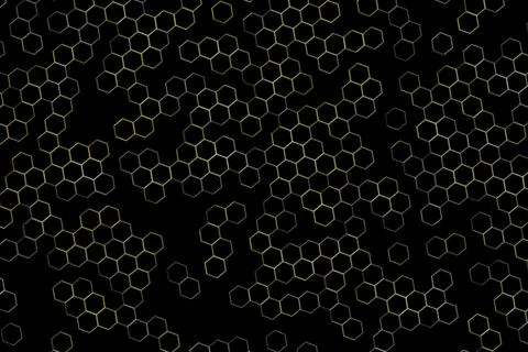 Abstract black and white hexagon pattern background Stock Illustration