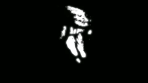 Abstract Black And White Horror Art Stock Footage 83455891