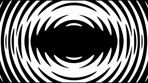 Abstract black and white hypnotic tunnel loop with radiating circular ripples Stock-Footage 332736852