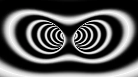 Abstract black and white illusion eyes fast blinking tunnel loop animation Stock Footage 220837582