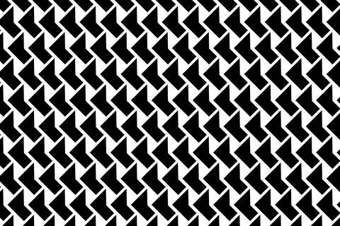 Abstract black and white interlocking shape geometric pattern Stock Illustration