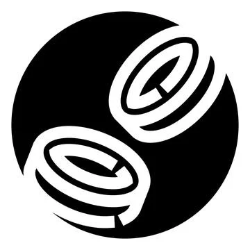 Abstract black and white intertwined ring circles design Stock Illustration