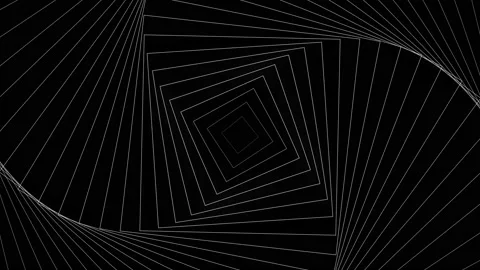 Abstract black and white line rectangle Rotation pattern background Stock Footage 155014258
