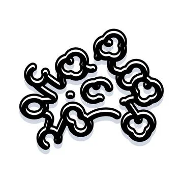 Abstract black and white line art organic pattern Stock Illustration