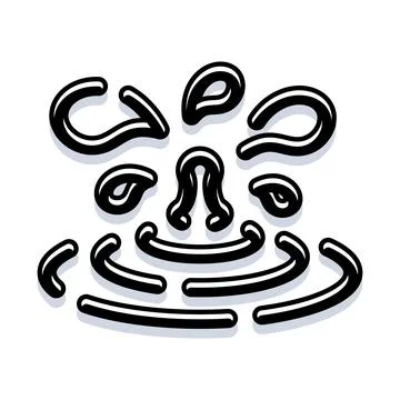 Abstract black and white line art face elements Stock Illustration