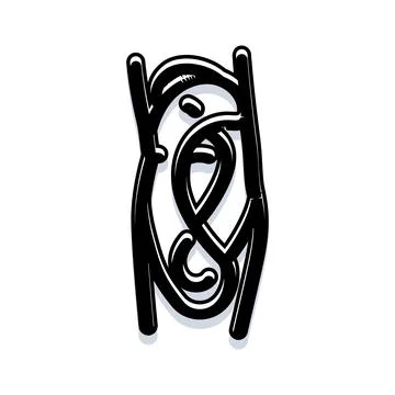 Abstract black and white line art pattern Stock Illustration