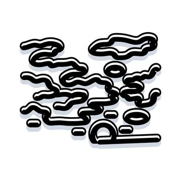 Abstract black and white line art with shadows Stock Illustration