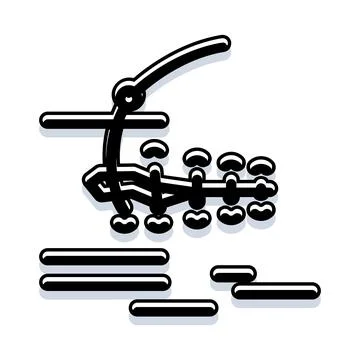 Abstract black and white line art illustration イラスト素材