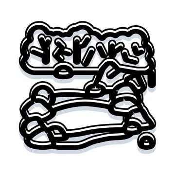 Abstract black and white line art pattern design Illustrazione stock