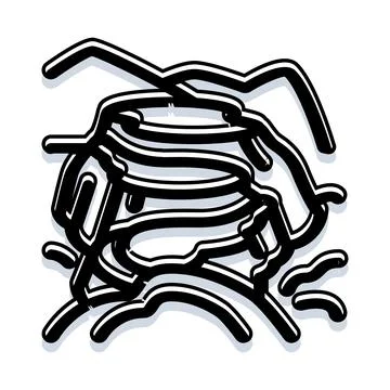 Abstract black and white line art forming mountain landscape Stock Illustration