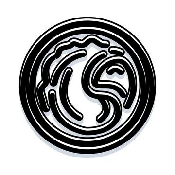 Abstract black and white line pattern icon Stock Illustration
