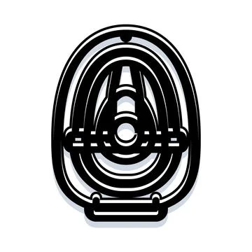 Abstract black and white line art oval design Stock Illustration