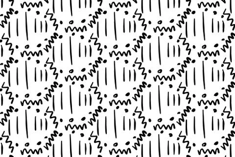 Abstract black and white linear vector background. Illustrazione stock