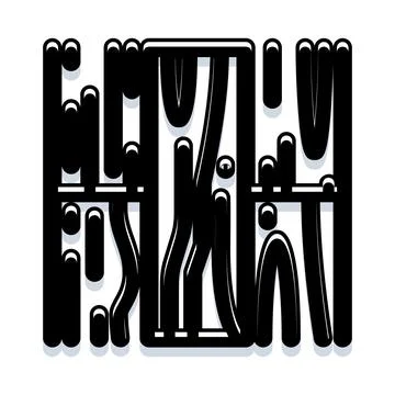Abstract black and white linear geometric pattern design 库存插图