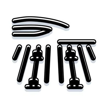 Abstract black and white lines forming letters Stock Illustration