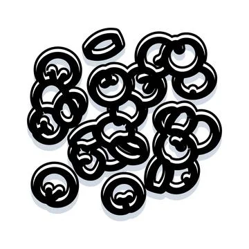Abstract black and white linked ring pattern イラスト素材