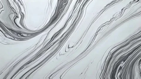 Abstract black and white liquid marble pattern Stock Footage 304750792