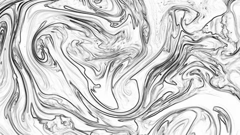 Abstract Black and White Liquid Marble Texture Video stock 332754733