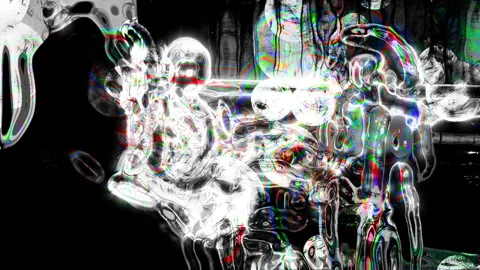 Abstract black and white liquid glass distortion effect background Stock Footage 340915164