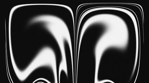 Abstract Black and White Liquid Fluid Wave Background with Grainy Texture Stock Illustration