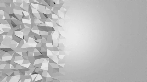 Abstract black and white low poly waving surface as landscape or molecular Stock Footage